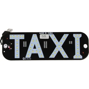 Autoelektronika LED světelná značka taxi 19x17cm USB s vypínačem Bílá