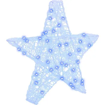 Vánoční dekorace vidaXL 3D hvězda s 50 LED diodami Modrá 55 x 53.5 x 10 cm Akryl