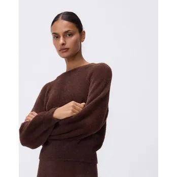 Dámský svetr Reserved - Chlupatý svetr - tmavě hnědá - 009HV-89X - 009HV-89X-S
