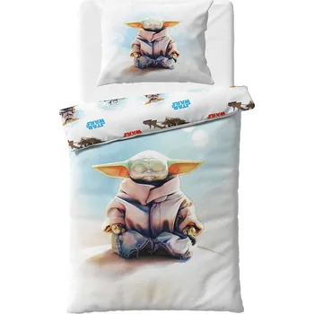 Povlečení Carbotex Star Wars Baby Yoda 140 x 200, 70 x 90 cm zipový uzávěr