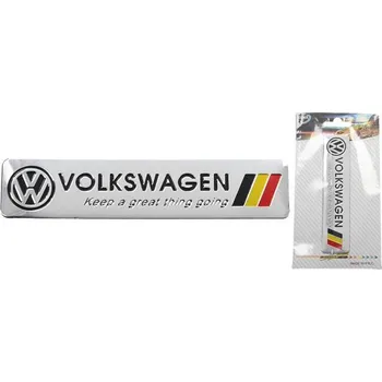 Samolepicí dekorace na vozidlo Kovová samolepka Volkswagen 12cm x 2,5cm