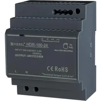 Měnič napětí Spínaný napájecí zdroj na DIN lištu AC 100–240V DC 24V 3,8A 100W Kompaktní zdroj pro průmyslové aplikace 7 x 9 x 5,5 cm