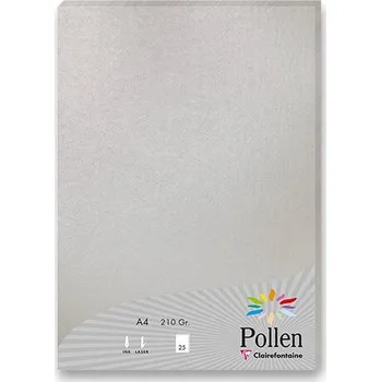 Obálka Clairefontaine - barevná dopisní karta - A4, 25 ks, stříbrná