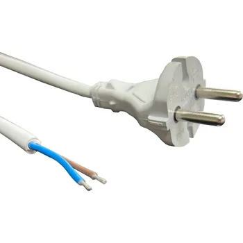 elektrický kabel Flexo PVC šňůra 862071-2-1/2.2, 2x0,75, cín, rovná vidlice, šedá - 2,20 m