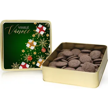 ZIV, Western Industrial Zone, 9000 Varna - Vyrobeno v Bulharsku Kakaové sušenky v plechové dóze Veselé Vánoce 400 g