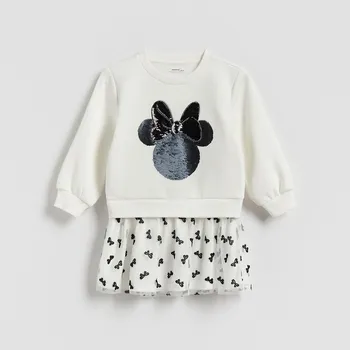 Dívčí šaty Reserved - Šaty Minnie Mouse - krémová - 481FW-01X - 481FW-01X-80