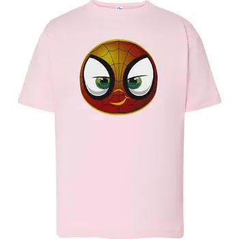 Dívčí oblečení detske-levne-bavlnene-tricko-potisk-smajlik-spider Barva: Pink - růžová, Dětská bavlněná trička JHK: XL