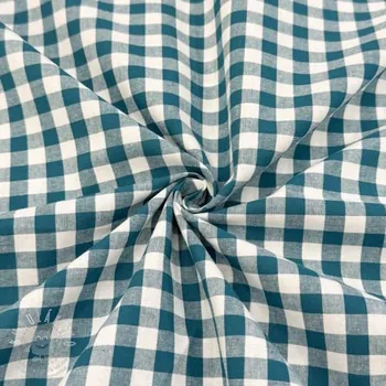 Bavlněná látka Check petrol