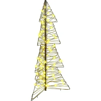 Vánoční dekorace vidaXL Vánoční stromeček s 100 LED diodami Teplá bílá 120 cm Ratan