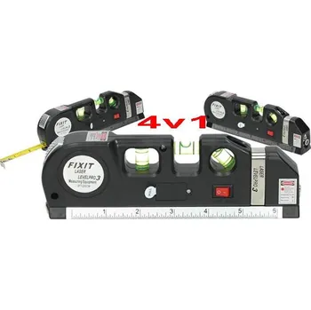 Vodováha Laserová vodováha 4v1 s měřicí páskou