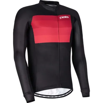 cyklistický dres Dres s dlouhým rukávem PELLS Lines Red, XXL