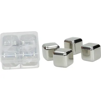 chladicí kostka Ledové kostky z nerezu, sada 4ks