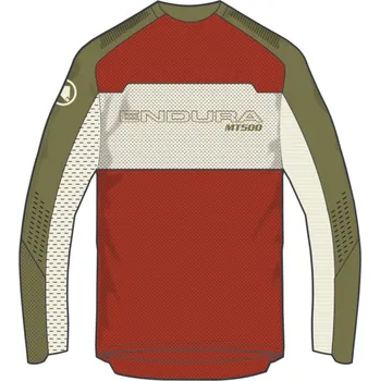 cyklistický dres Dres s dlouhým rukávem ENDURA MT500 Burner Lite Brick Red, M