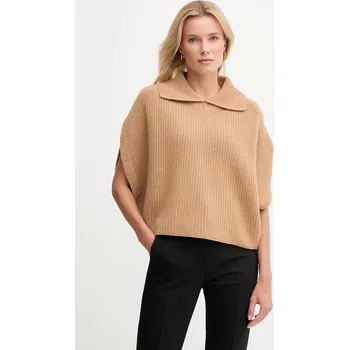 Dámský svetr Pončo s příměsí vlny United Colors of Benetton zelená barva, 1344DU01K 01A, vel. M