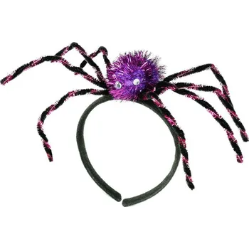 Karnevalový doplněk KARNEVAL Čelenka fialový pavouk Halloween dekorace