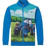 ZATEPLENÁ DĚTSKÁ MIKINA NA ZIP S TRAKTOREM ZIMA26 Barva: Tyrkysová, Velikost: 104