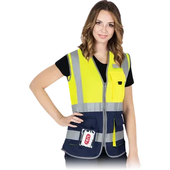 Pracovní oblečení Reis KOS LADY HI-VIS Dámská výstražná vesta žlutá/modrá S-3XL