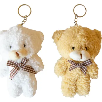 Medvídek plyšový kostkovaná stuha