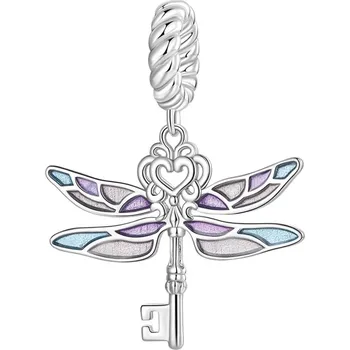 Přívěsek Stříbrný přívěsek korálek na náramek vážka