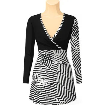 Dámská tunika Tunika LUCKA, Barva S černým rukávem, Velikost 40 - na zakázku, Materiál 96% Viskoza 4% Lycra