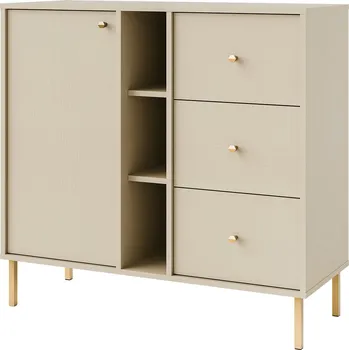 Komoda TOKYO 2 b | komoda 824 | 100,2 cm | béžová/zlatá