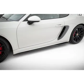 PC tuning Maxton Design difuzory pod boční prahy pro Porsche Cayman 982c, černý lesklý plast ABS, 718 GTS