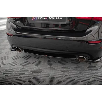 Tuning Maxton Design středový spoiler pod zadní nárazník pro Infiniti Q50 S Mk1, černý lesklý plast ABS