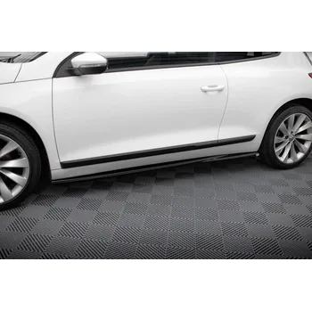 PC tuning Maxton Design difuzory pod boční prahy pro Volkswagen Scirocco Mk3 Facelift, černý lesklý plast ABS
