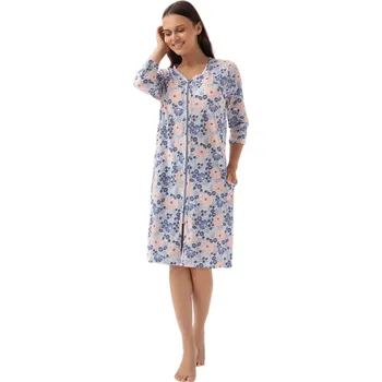 Dámský župan Dámský župan LUNA 390 modrá-lososová M 0