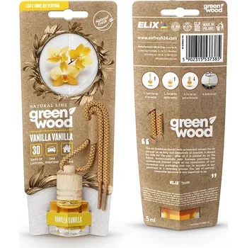 Osvěžovač vzduchu GREEN WOOD - Osvěžovač vzduchu s dřevěným víčkem Vanilla