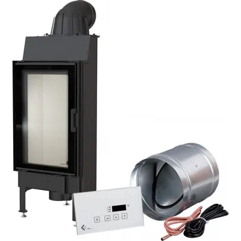 Inteligentní krbová KRATKI NADIA 9 kW, průměr 200 MSK GLASS NADIA/9/Z/MSK/GLASS