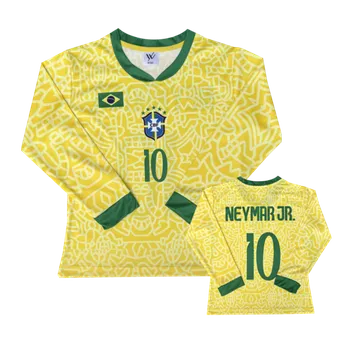 Fotbal Numberoplus Dětské fotbalové tričko s dlouhým rukávem Brazílie - Neymar 10 Velikost: 8-let.(vel.122)