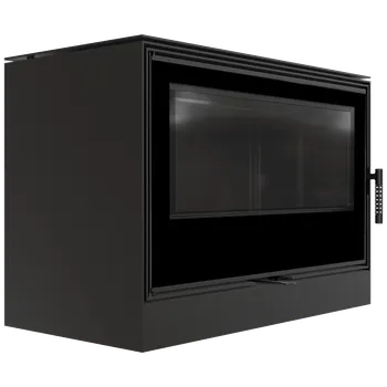 Krbová kamna Ocelová kamna na dřevo KRATKI KARI 95, průměr 180, 14 kW černá Thermotec KARI/95/BLACK