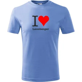 Chlapecké tričko Světle modré dětské tričko I love Leonberger - dárek pro malého pejskaře / pejskařku - barva modrá - velikost 12let