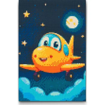Diamantové malování Diamantové malování - Letadlo pro děti Velikost: 20x30cm, Rámování: Pouze srolované plátno, Diamanty: Kulaté