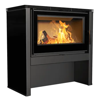 Krbová vložka Ocelová kamna na dřevo KRATKI JUNO 12 kW, průměr 160 černý panel JUNO/12/C