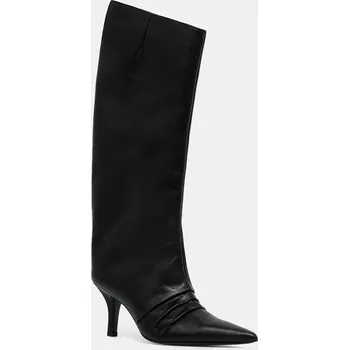 Dámské kozačky Kožené kozačky Patrizia Pepe dámské, černá barva, na podpatku, 2Y0037 L048 K103 2Y0037.L048.K103 99X, EUR 36