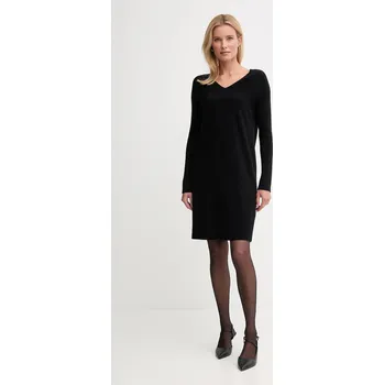 Dámské šaty Šaty s příměsí vlny United Colors of Benetton černá barva, mini, 1044DV02C 99X, vel. S