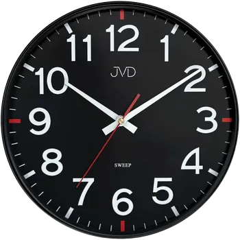 Hodiny JVD Pastelové černé nástěnné tiché netikající hodiny JVD HX2508.2 (netikající plynulý chod)