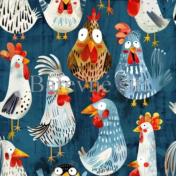 Úplet, Malované slepičky (E) (Top kvalitní úplet Bella digitisk)