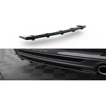 Nárazník Maxton Design středový spoiler zadního nárazníku s žebrováním pro Audi A5 F5, černý lesklý plast ABS
