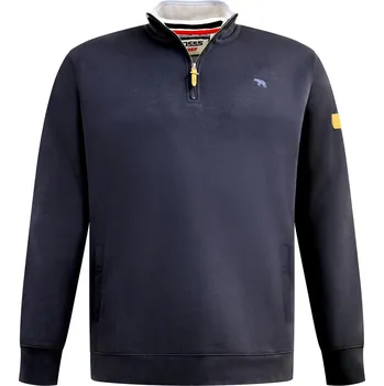 Pánská mikina D555 mikina pánská RUSSEL nadměrné velikosti 5XL tmavě modrá