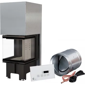 Inteligentní krbová KRATKI NBC 500/500 8 kW, průměr 200 zvedací dveře MSK GLASS NBC/500/500/Z/MSK/GLASS + Doprava Zdarma