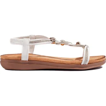 Dámské pantofle Nazouvací bílé dámské sandály LX-2552W Velikost: 38