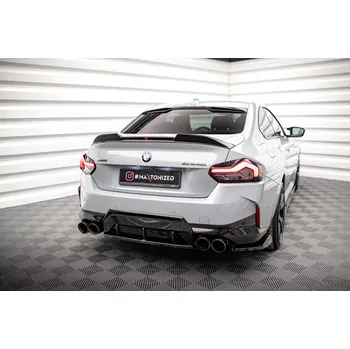 Tuning Maxton Design středový spoiler pod zadní nárazník pro BMW řada 2 G42 M240i, černý lesklý plast ABS