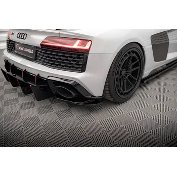 Tuning Maxton Design boční difuzory pod zadní nárazník pro Audi R8 Mk2 Facelift, černý lesklý plast ABS