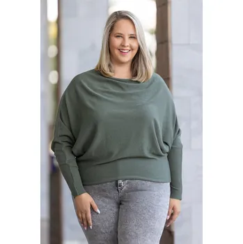 Dámský svetr Italy fashion Úpletový svetr IRENE Barva: Khaki, Velikost: UNI: L-3XL