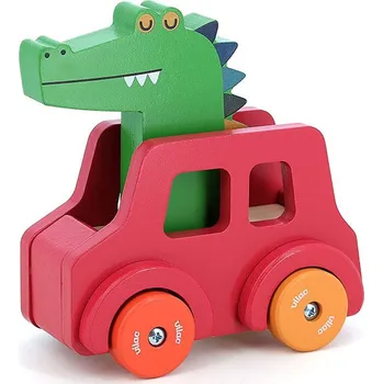 Dřevěná hračka Vilac Dřevěné autíčko s klaksonem - Krokodýl