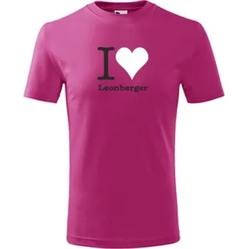 Chlapecké tričko Purpurové dětské tričko I love Leonberger - dárek pro malého pejskaře / pejskařku - barva purpurová - velikost 10let