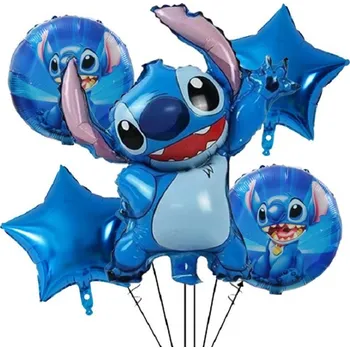 Balónek Sada Foliových balonků Lilo a Stitch Modrá 5 ks